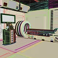 Modern Medical Equipment MRI Scanner With Control Panel And Display Screen In Clinic Room