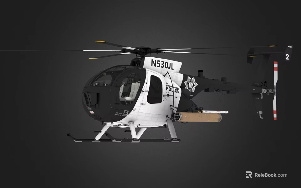 White And Black Helicopter N530L With External Cargo Transport And Modern Design 3d model 