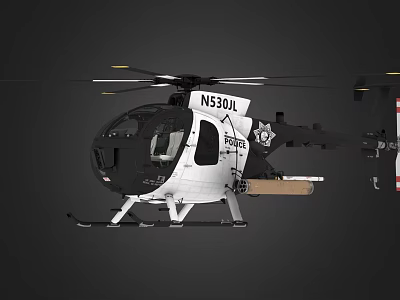 White And Black Helicopter N530L With External Cargo Transport And Modern Design 3d model