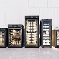 Black Kitchen Appliances Multiple Refrigerated Display Cabinets With Food And Drinks