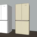 Modern White And Cream Double Door Refrigerators In Sleek Interior Design