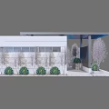 Wall Structure Design With Gray Panel White Frame And Brick Texture Details