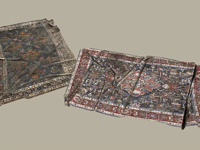 Square Rugs With Intricate Patterns And Vibrant Traditional Decorative Designs 3d model