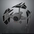 Detailed TIE Fighter Model Kit With Wing Structure And Engine Components