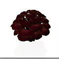 Red Mushroom Like Plant With Circular Stacked Shiny Red Caps Against White Background