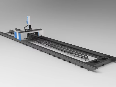 Industrial CNC Gantry Cutting Equipment With Precision Rail System And Mechanical Arm 3d model
