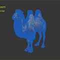 Realistic Brown Two Humped Camel Figure Standing On Black Reflective Background