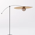 Modern Floor Lamp Designs With Curved Metal Arm And Dome Shade Features