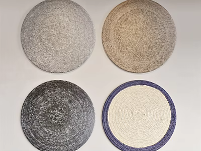 Round Rugs with Woven Texture Multiple Colors and Various Tones for Home Decor 3d model