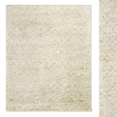 Soft Textured Square Carpet With Diamond Pattern In Neutral Tone 3d model