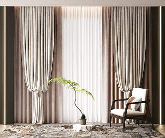 Modern Curtains 3d model