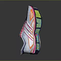 Colorful Running Sneakers Featuring White Base Pink Accents Orange Blue Patterns And Modern Design