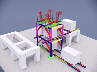 55MW single flash thermoelectric turbine hoisting device 3d model