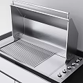 Modern Stainless Steel Kitchen Cabinets With Integrated Countertop Sink Grill And Refrigerator