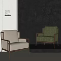 New Chinese-style Single Sofa 3d model