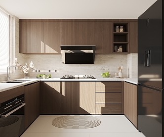 Modern home kitchen 3d model