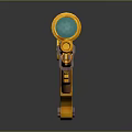3D Rendered Orange Brown Sniper Rifle With Decorative Design And Scope Attachment
