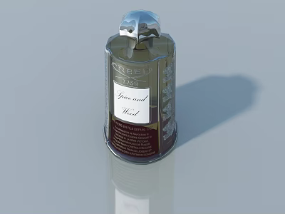 Givenchy Davenport Wood Perfume Bottle With Silver Cap And Label Design 3d model