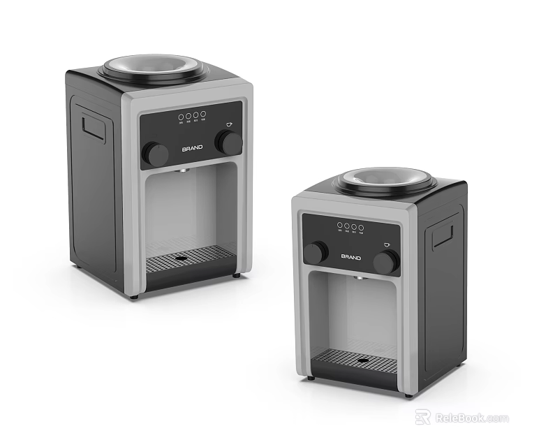 Modern Small Household Appliances Two Units With Black Silver Design Digital Display And Control Buttons 3d model 