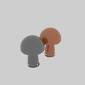 Mushroom Shaped Table Lamp with White Lampshade and Transparent Gray Ribbed Base for Modern Decor