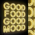 Unique Shaped Wall Lamp With Neon Good Food Mood Letters