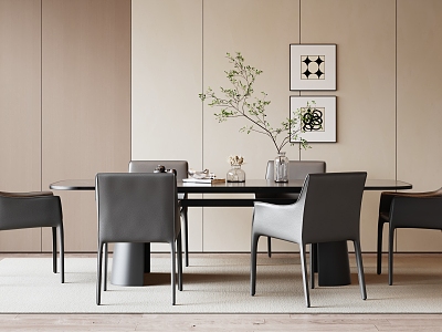 Dining table and chair combination model