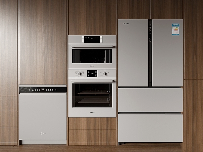 Oven Refrigerator Built-in Oven Kitchen Appliances 3d model