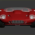 Red Vintage Convertible Sports Car With Streamlined Body Black Seats And White Wheels