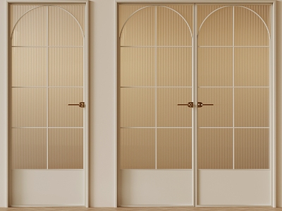 French cream style double door glass single door glass swing door model