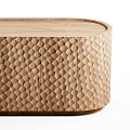 Wooden Entryway Console Cabinet With Intricate Textured Surface And Modern Design