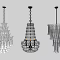 Various Crystal Chandeliers With Unique Designs And Decorative Structures 3d model