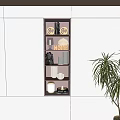 Modern Built in Decorative Cabinet with Shelves Home Letter and Decor Items