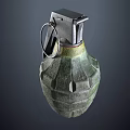 Tactical Hand Grenade With Metal Fuse Ring And Textured Military Casing