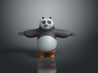 Kung Fu Panda Game Movie Character 3D Model With Open Arms And Friendly Expression 3d model