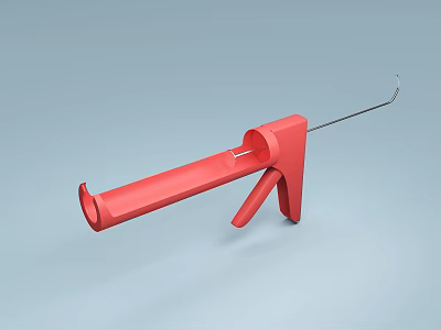 Red Industrial Equipment Manual Dispensing Tool With Handle And Metal Part 3d model Red Industrial Equipment Manual Dispensing Tool With Handle And Metal Part 3d model