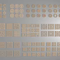 Various Decorative Carved Patterns Featuring Intricate Designs and Different Shapes 3d model