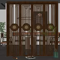 New Chinese-style partition screen partition 3d model