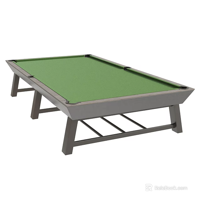 Sturdy Billiard Table Sports Equipment With Green Felt Surface And Gray Frame 3d model 