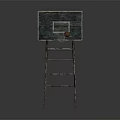 Rusty Metal Basketball Hoop Frame Stand With Backboard Rim And Ball