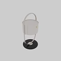 Modern Minimalist Table Lamp With White Body And Sleek Metal Stand And Gold Button