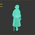 Elderly Woman With Gray Hair Wearing Light Top And Brown Skirt Holding Walking Cane