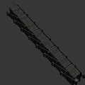 Abandoned Industrial Corridor With Rusted Metal Frames Dark Environment And Endless Tunnel