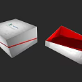 Decorative Ornament Set Box With White Exterior Red Interior Closed And Open Design