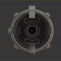 Futuristic Sci-Fi Weapon With Tubular Metallic Design And Carbon Fiber Texture