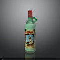 Green Glass Bottle With Red Cap Green Handle And Bahama Windmill Label
