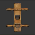 Traditional Wooden Hand Plane With Two Handles And Metal Blade For Carpentry