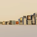 New Chinese-style Low Landscape Lamp 3d model