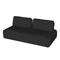 Black Modern Two Seater Sofa With Soft Cushions And Simple Design 3d model
