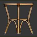 Rattan Table With Glass Top Modern Natural Design For Home Furniture Decor