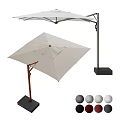 Outdoor Square Patio Umbrella With Wooden Stand Metal Base And Multiple Color Options